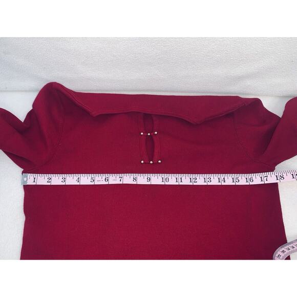 Medium Mercer Street Studio Red Tight Knit Sweater Pullover Long Sleeve Womens - Picture 8 of 13